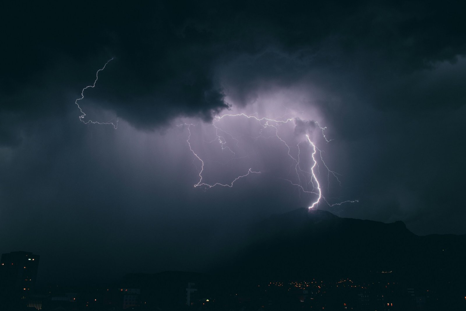Picture of a heavy thunderstorm at night reminiscent of the strong emotions and painful rumination in adhd rejection sensitivity dysphoria